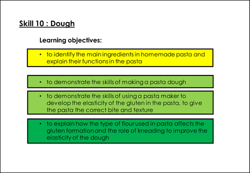 Lesson developing skill 10 dough-pasta Food preparation and nutrition Free with code NOVEMBERNEWBIE