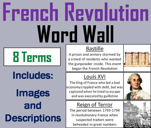 French Revolution Word Wall Cards