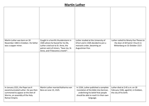 Martin Luther Comic Strip and Storyboard