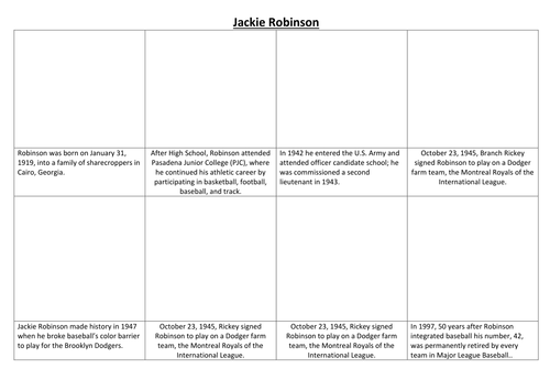 Jackie Robinson Comic Strip and Storyboard