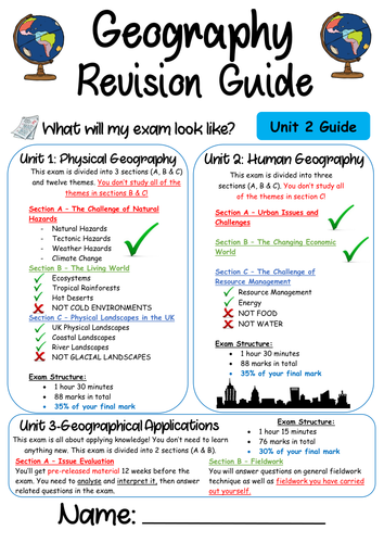 aqa-9-1-geography-revision-guide-unit-2-teaching-resources