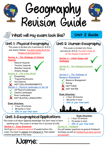 AQA 9-1 Geography Revision Guide - Unit 2