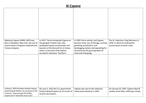 Al Capone Comic Strip and Storyboard