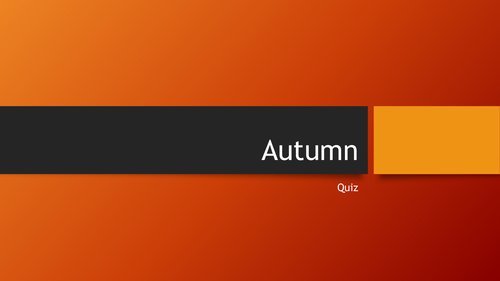 Autumn Quiz - Perfect for form or tutor time!