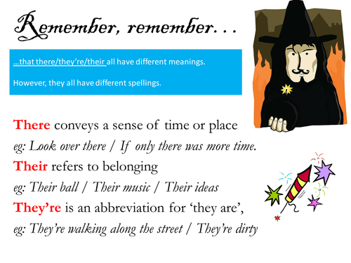 Fireworks starter - there/their/they're