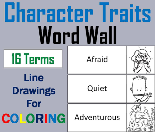 Character Traits Word Wall Cards