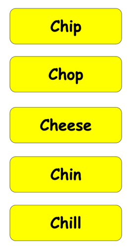 -ch Word Cards Phonics Activity