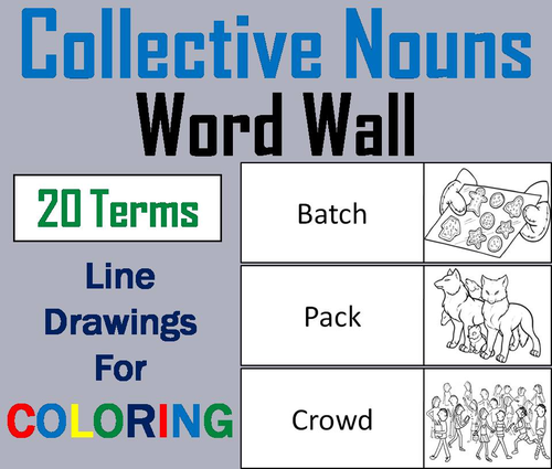 Collective Nouns Word Wall Cards