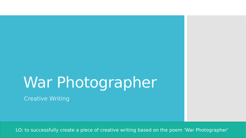 War Photographer Creative Writing Lesson