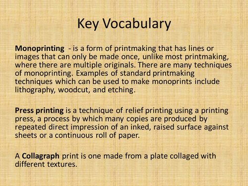 Art - Printing on material or paper