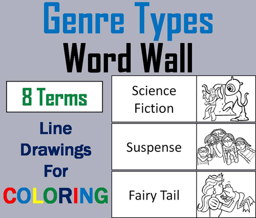 Types of Genres Word Wall Cards