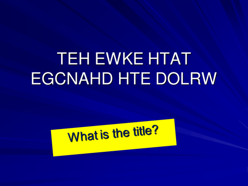 Jesus - Week that changed the world