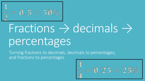 Fractions to decimals to percentages - how to go from one to another