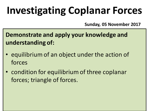 Investigating Coplanar Forces - A Level Physics (OCR A)