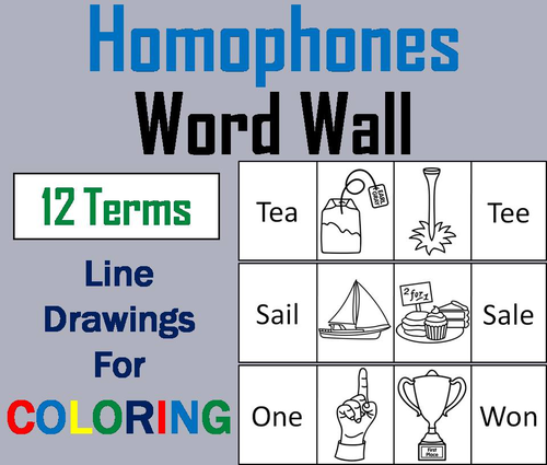 Homophones Word Wall Cards