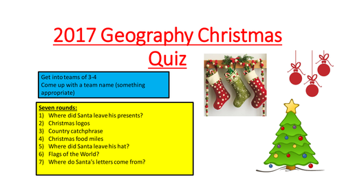 2017 Geography Christmas Quiz