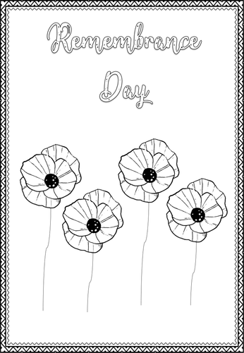 REMEMBRANCE DAY COLOURING