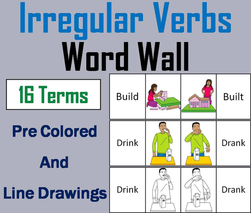 Irregular Verbs Word Wall Cards