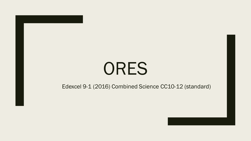 Edexcel 9-1 Combined science Ores