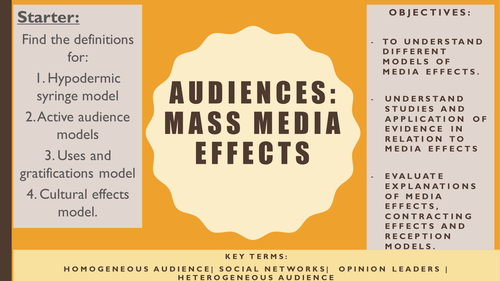AQA A2 Sociology- Mass Media: Effects of Mass Media