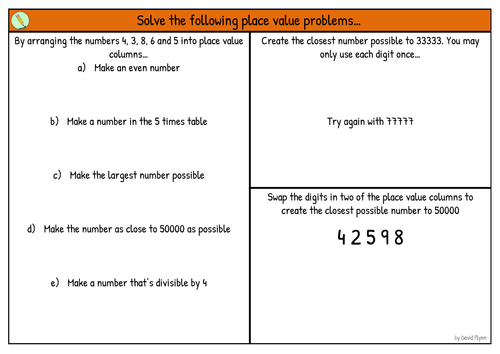 Basic place value problems - Mastery