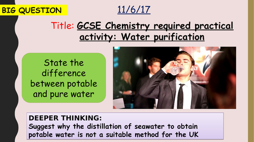 AQA new specification-Water purification required practical-C12.2
