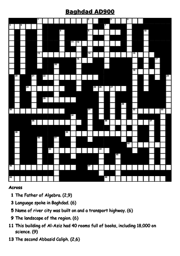 IPC AD900 Baghdad end of unit puzzle page.