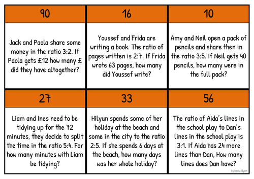 Ratio worded questions - Loop game - Mastery
