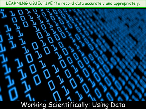 Working Scientifically: Using data in tables