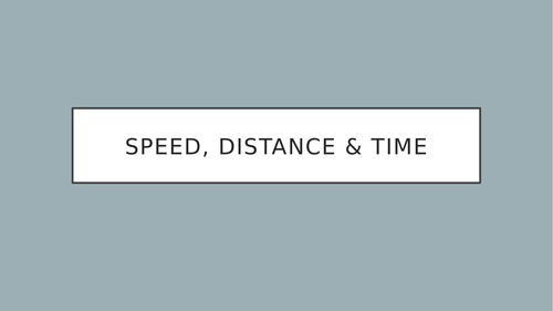 Speed, distance, time - Using the formula to calculate, explains the units.