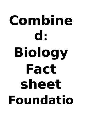 AQA Trilogy: Biology Paper 1 Fact Booklet Foundation