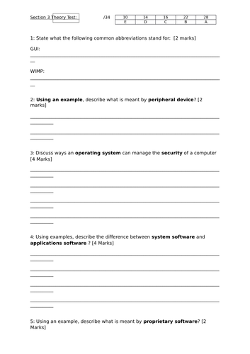 GCSE Computing: A451 Theory - Section 3: Software