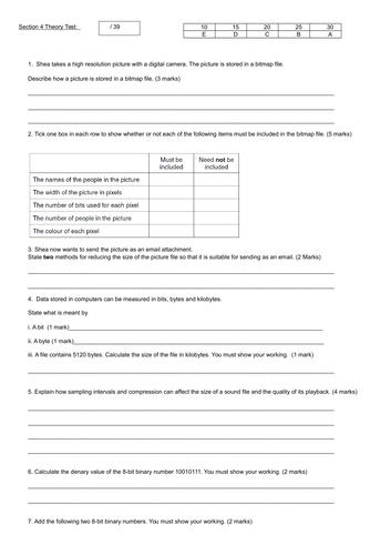 GCSE Computing: A451 Theory - Section 4: Data