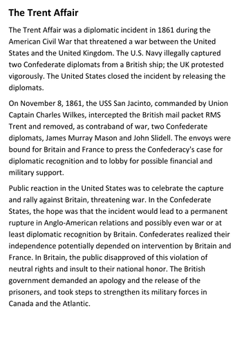 The Trent Affair Handout