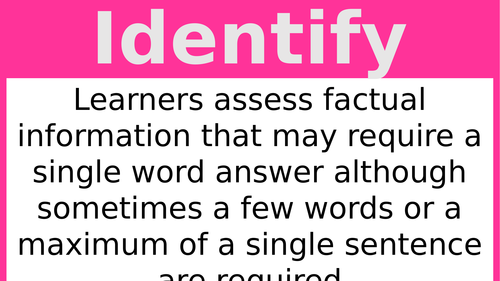 Command Verbs for BTEC