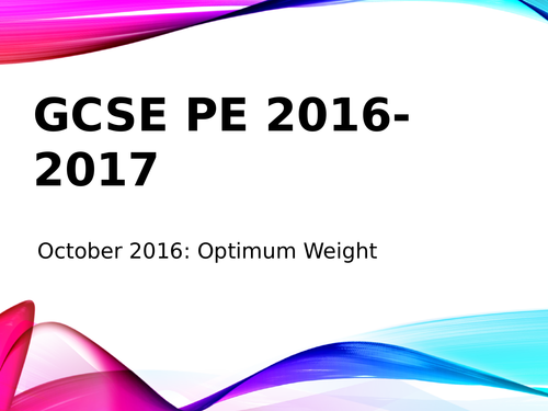 GCSE PE: Optimum weight