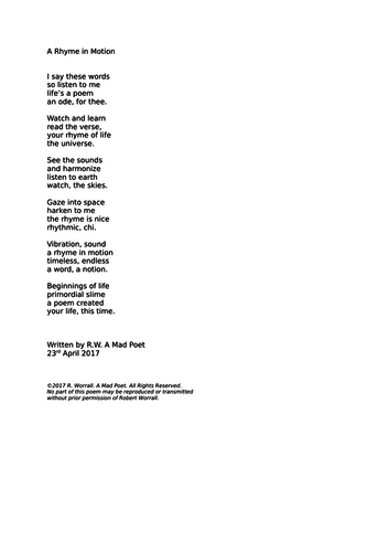 A Poem about Rhyme | Teaching Resources