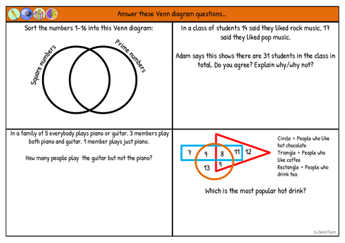 Venn diagrams and sets - 4 mixed questions - NEW Maths GCSE - Mastery