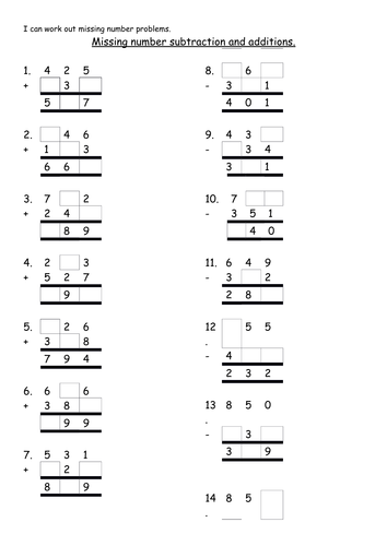 Missing Numbers (Reasoning/Trial and Error) Lesson Pack