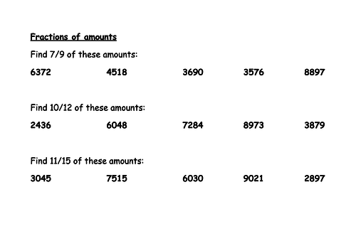 Fraction Refresher Activity