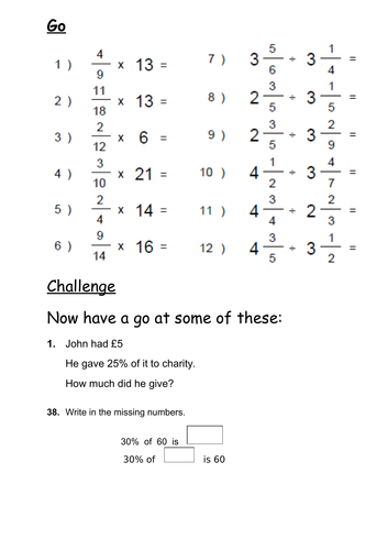 Multiplying and Dividing Fractions (3 way Differentiation)