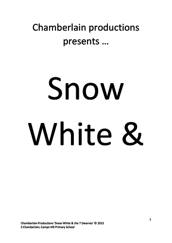 "Snow White" Pantomime Script