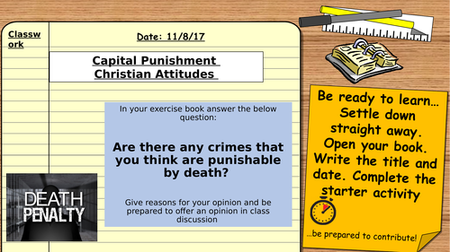 AQA 9-1 GCSE Religious Studies: Crime and Punishment. Christianity and the Death Penalty
