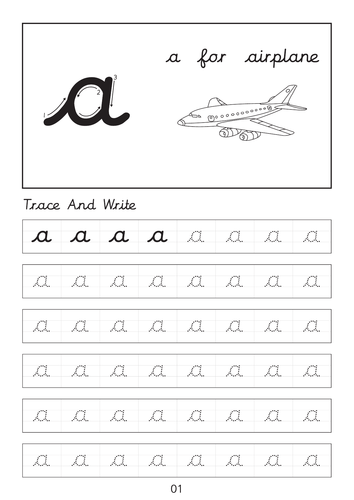 letter pdf k worksheet cursive a to z dot of z dot letters Set to small a