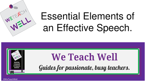 Essential Elements of an Effective Speech.