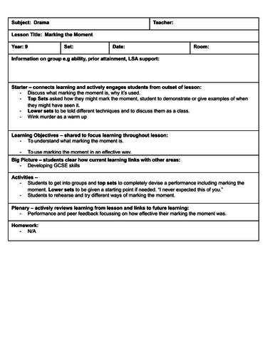 Drama Skills Scheme of Work