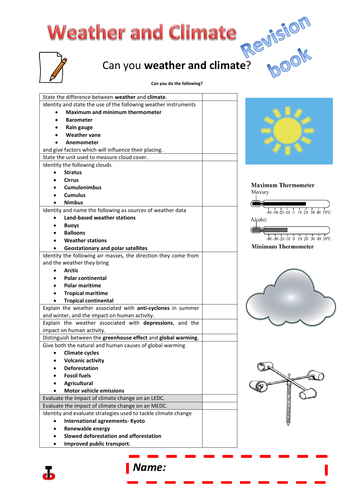 Weather and climate revision booklet