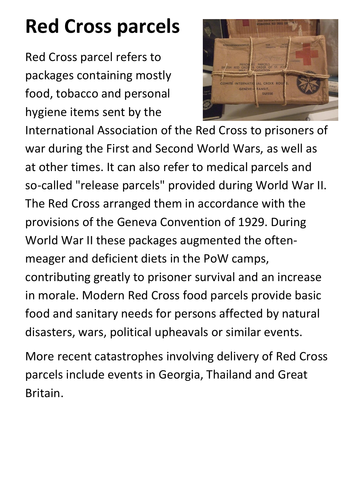 Red Cross parcels Handout