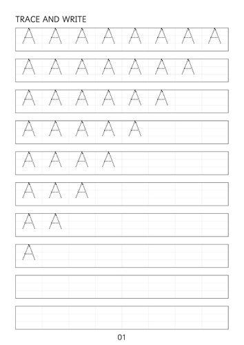 Set of simple capital letters A to Z dot to dot worksheets sheets