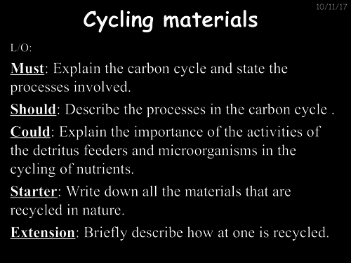 New GCSE Ecology_ Lesson 5_B2 _8.5_cycling materials(the carbon cycle